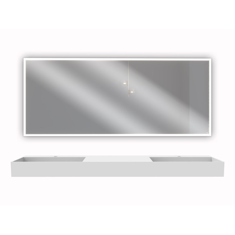 CastelloUSA Juniper 72" Solid Surface Wall Mount Modern Minimalist